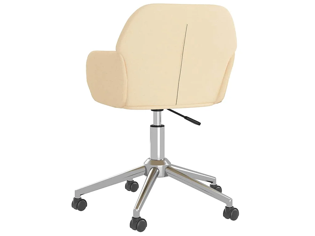 Chaise pivotante de bureau Crème Tissu