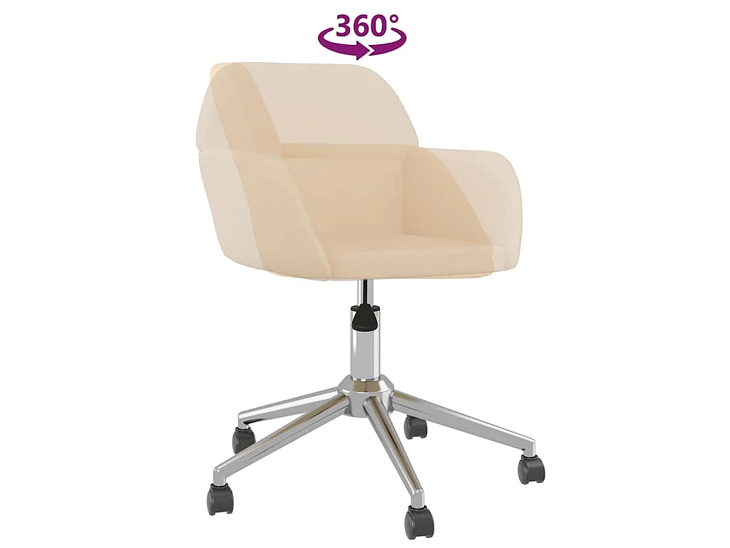 Chaise pivotante de bureau Crème Tissu