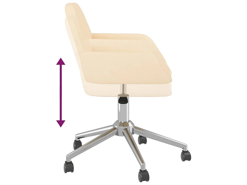 Chaise pivotante de bureau Crème Tissu