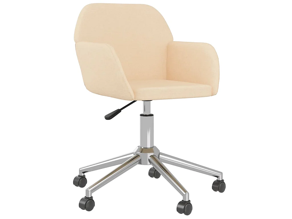 Chaise pivotante de bureau Crème Tissu