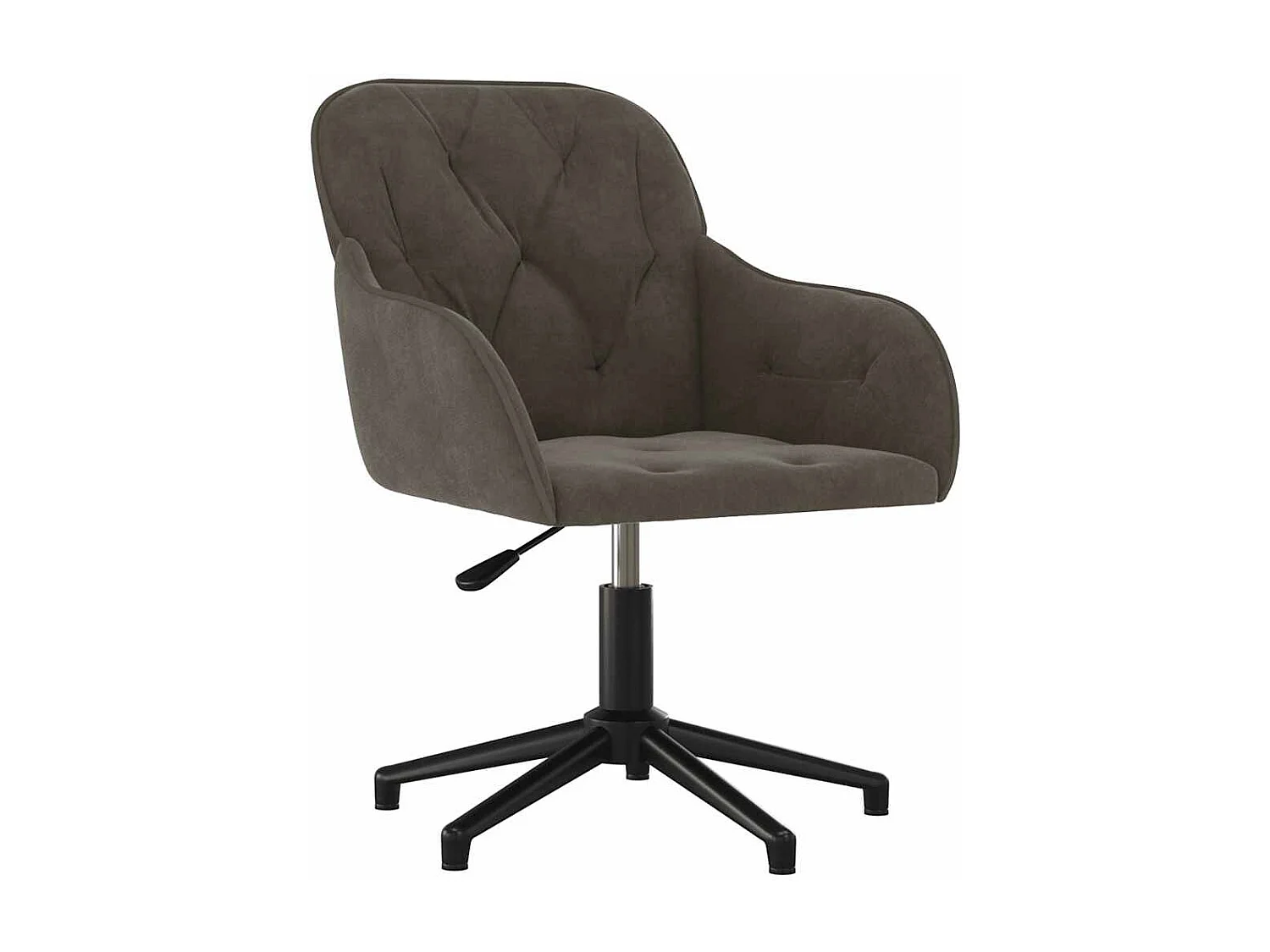 Chaise pivotante de bureau Gris foncé Velours