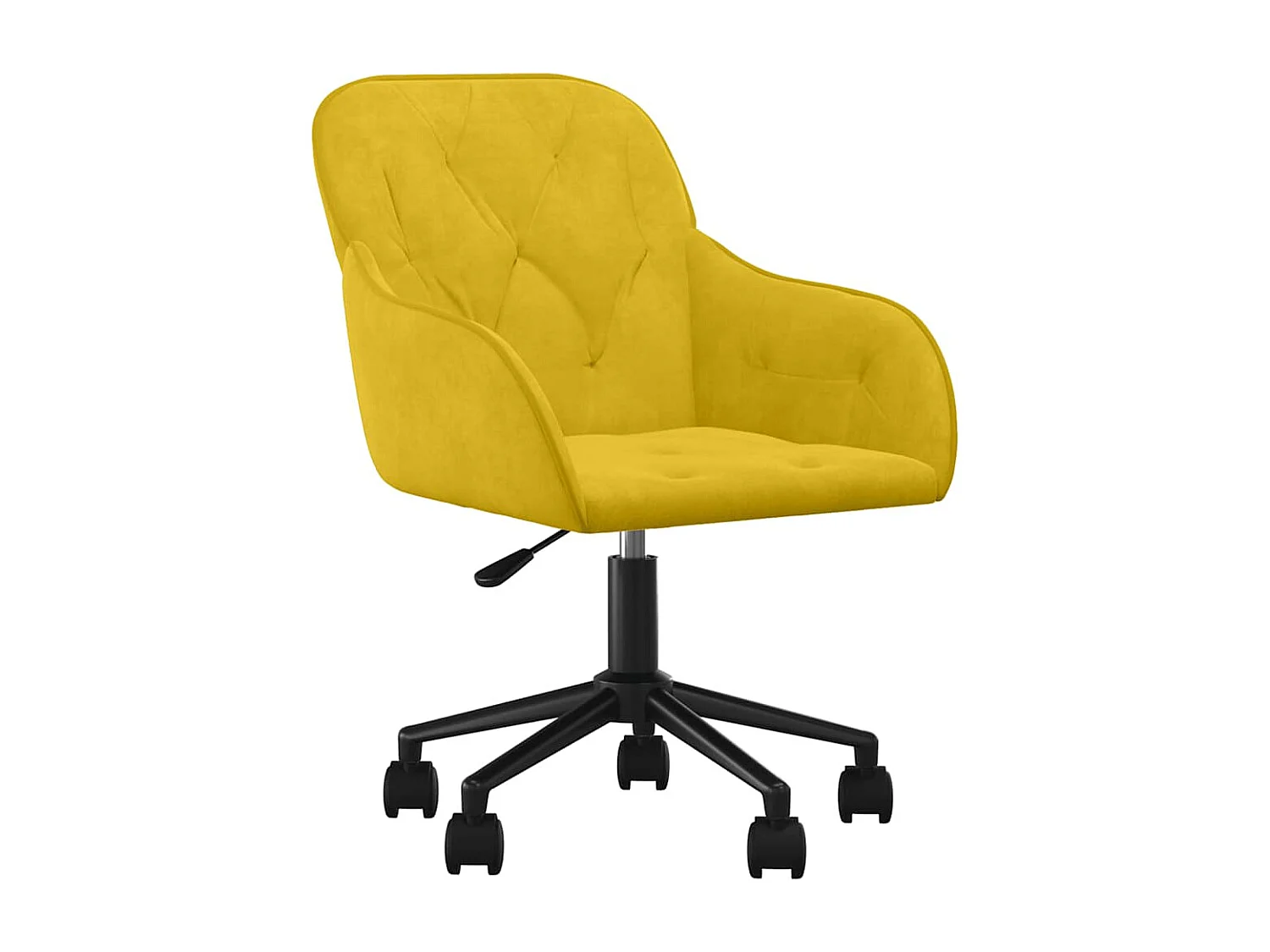 Chaise pivotante de bureau Jaune Velours