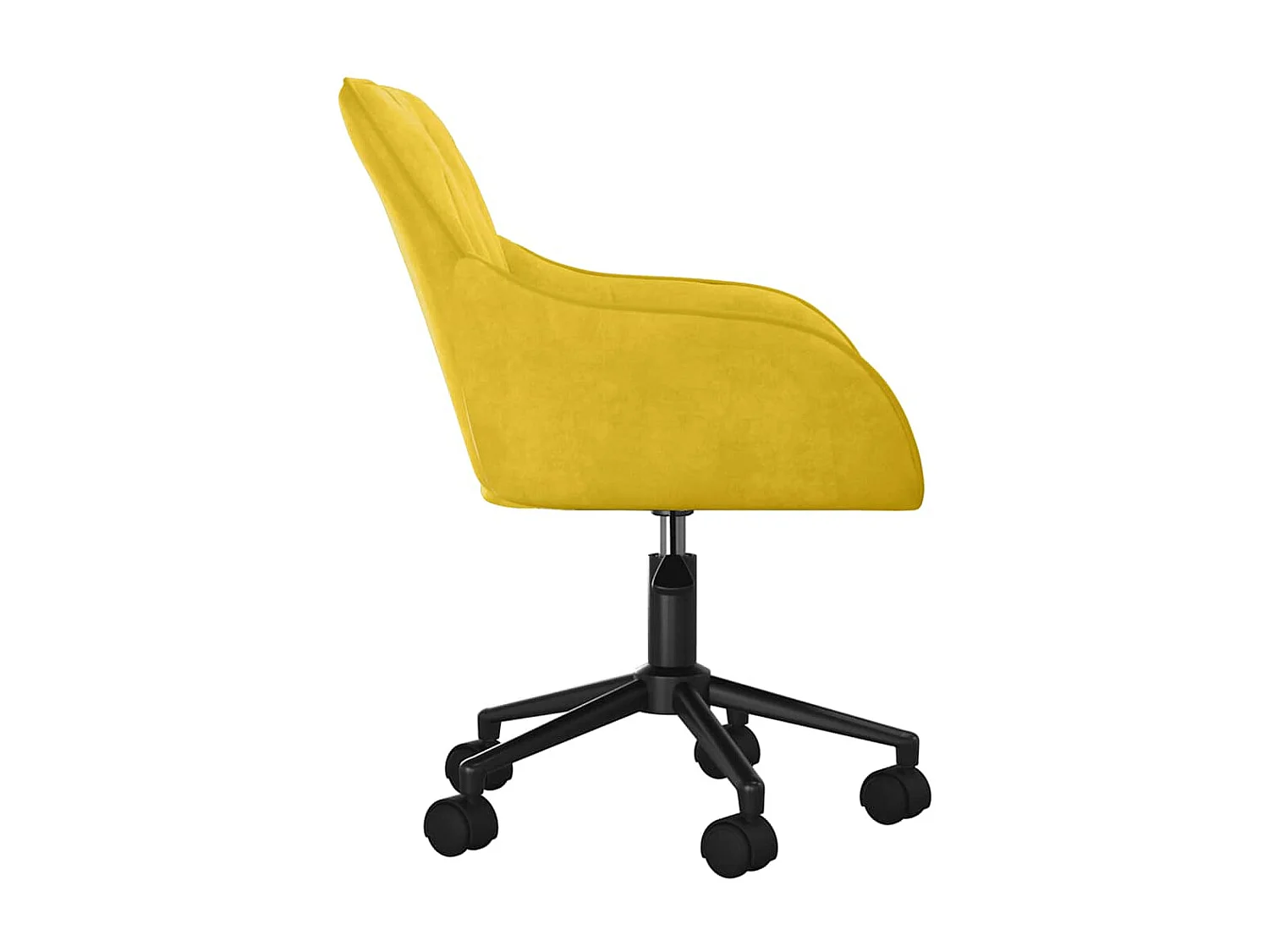Chaise pivotante de bureau Jaune Velours