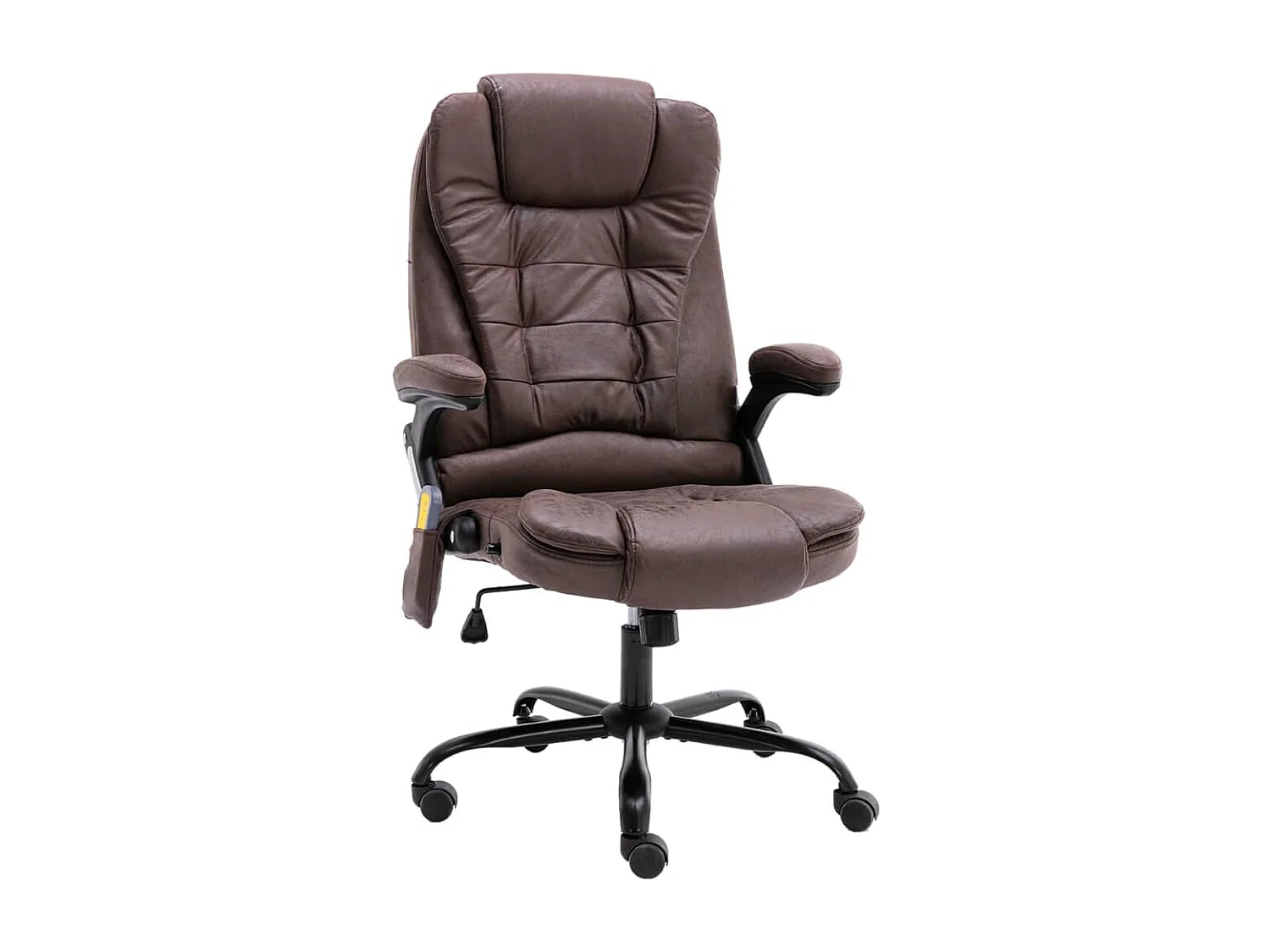 Chaise de bureau de massage marron foncé similicuir daim