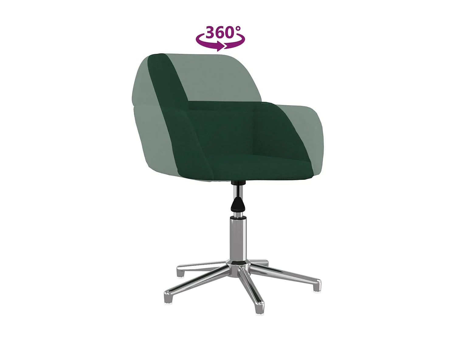 Silla de oficina giratoria de tela verde oscuro