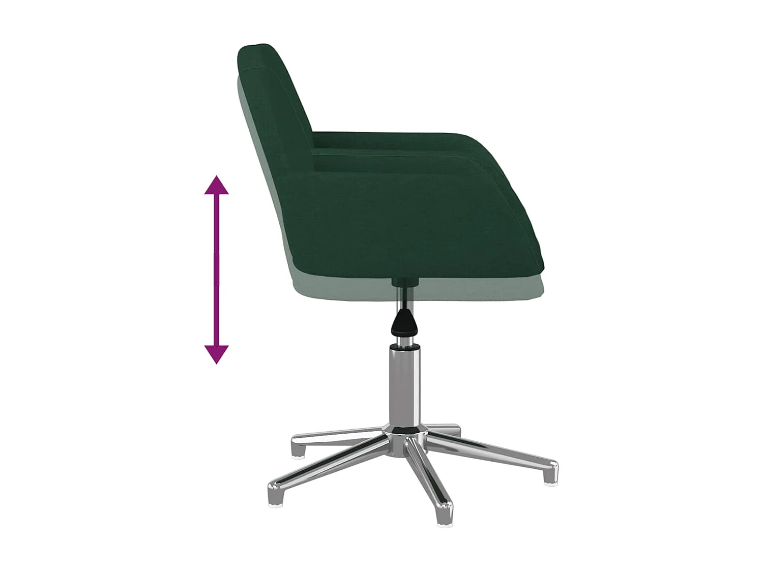 Silla de oficina giratoria de tela verde oscuro