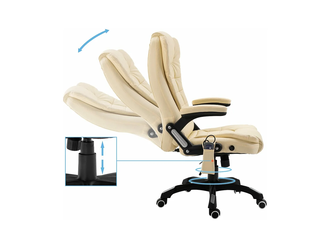 Chaise de bureau de massage Crème Similicuir