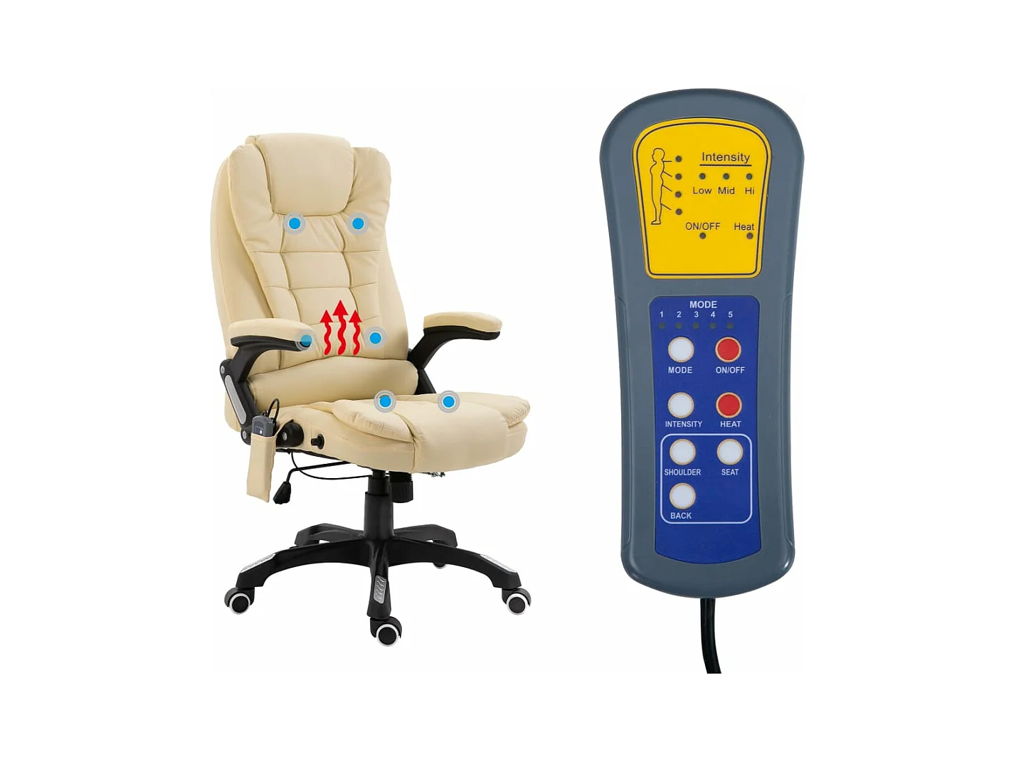 Chaise de bureau de massage Crème Similicuir