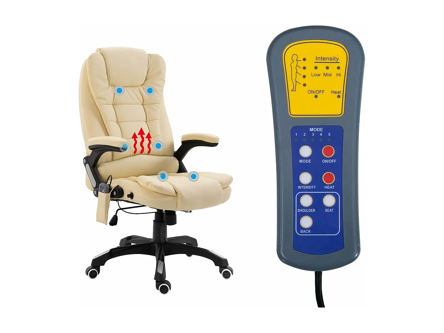 Sedia da Ufficio Massaggiante Crema in Similpelle