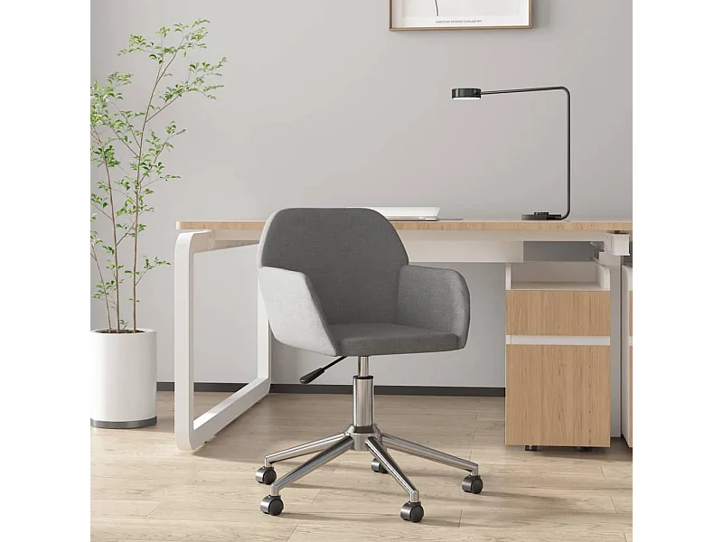 Chaise pivotante de bureau Gris clair Tissu