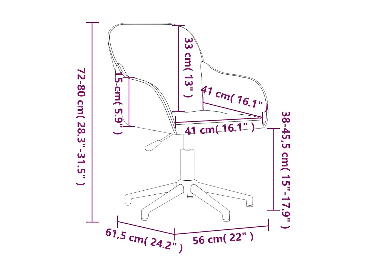 Silla de oficina giratoria de terciopelo marrón
