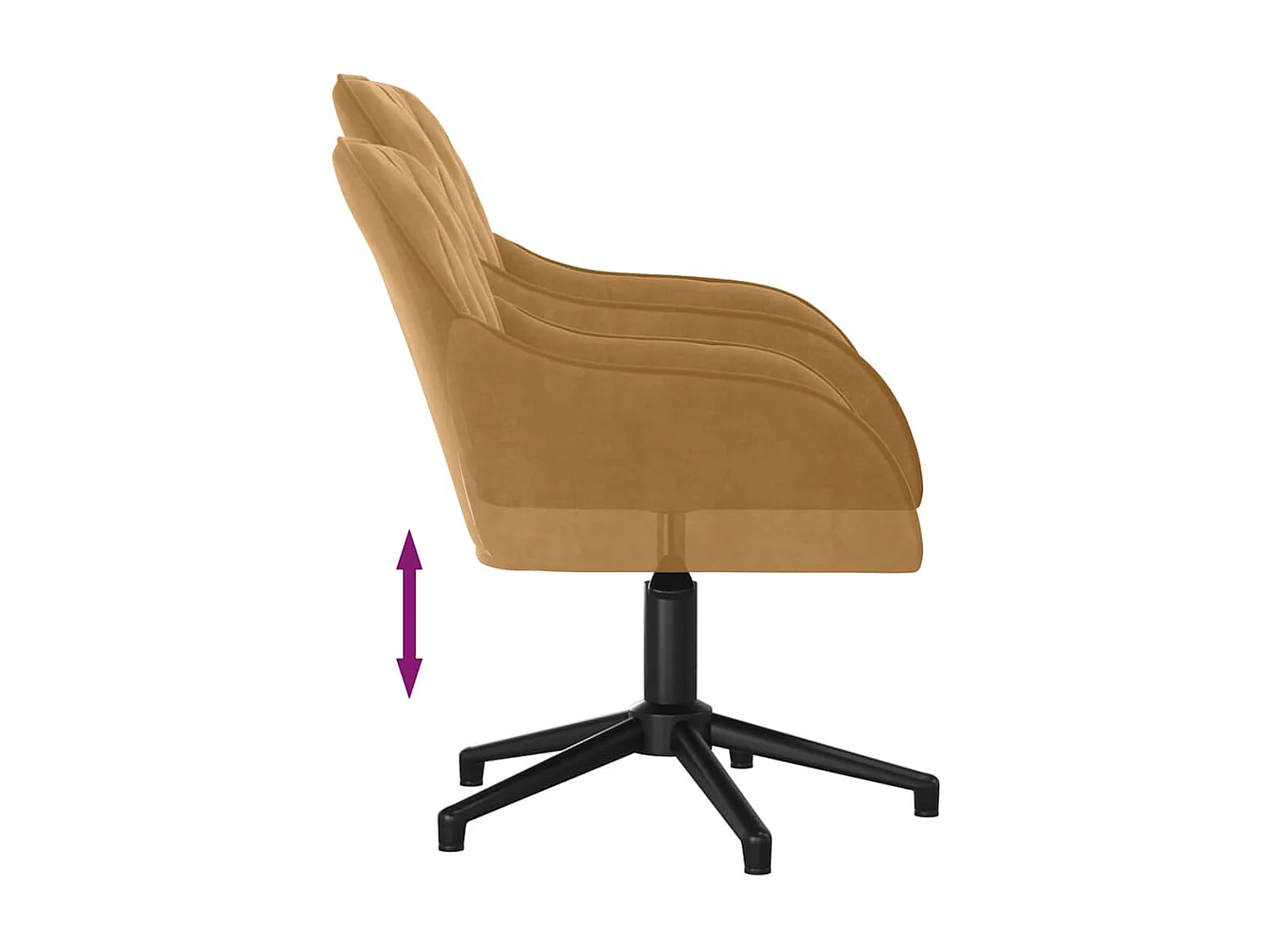 Chaise pivotante de bureau Marron Velours