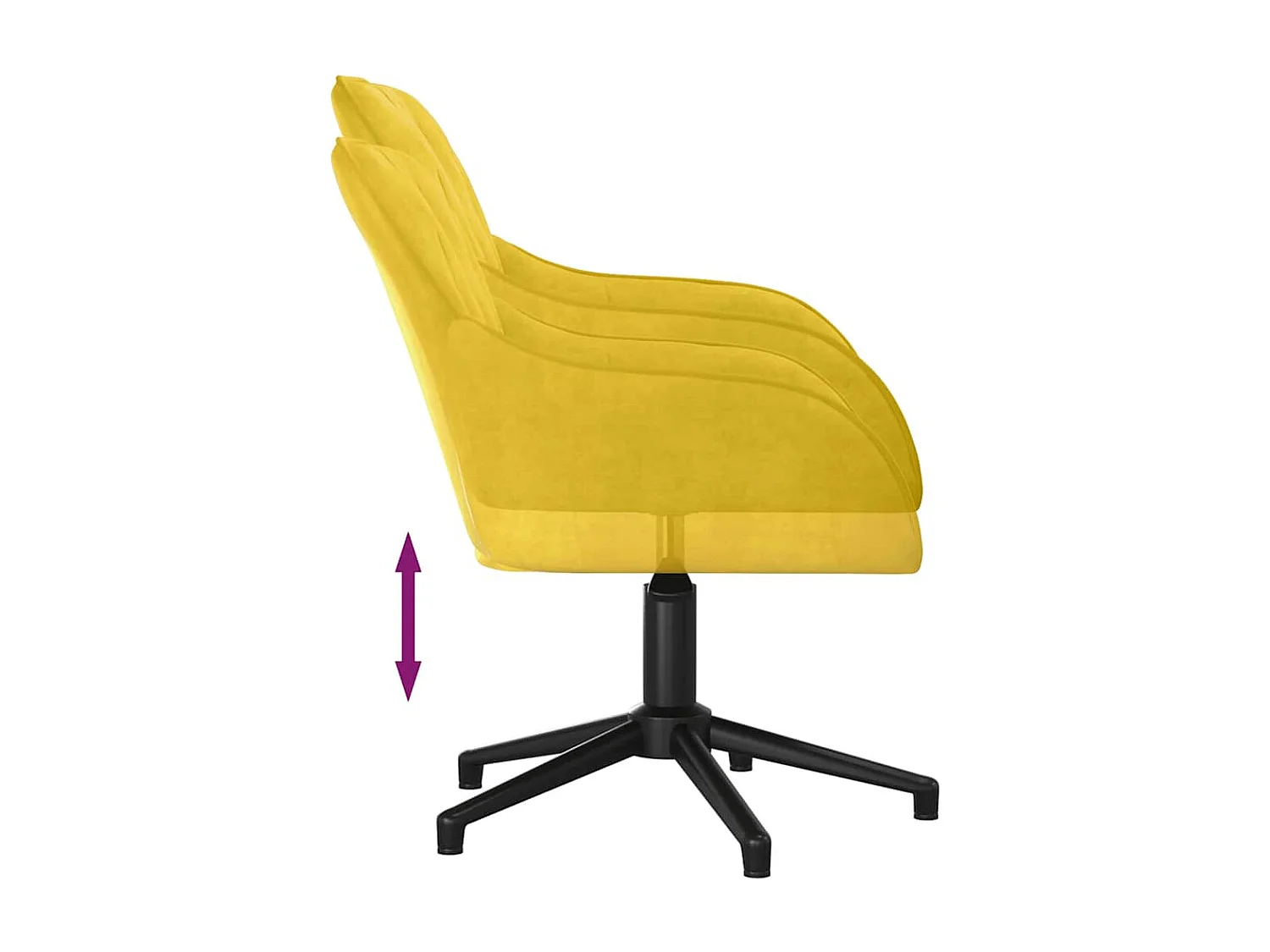 Chaise pivotante de bureau Jaune Velours