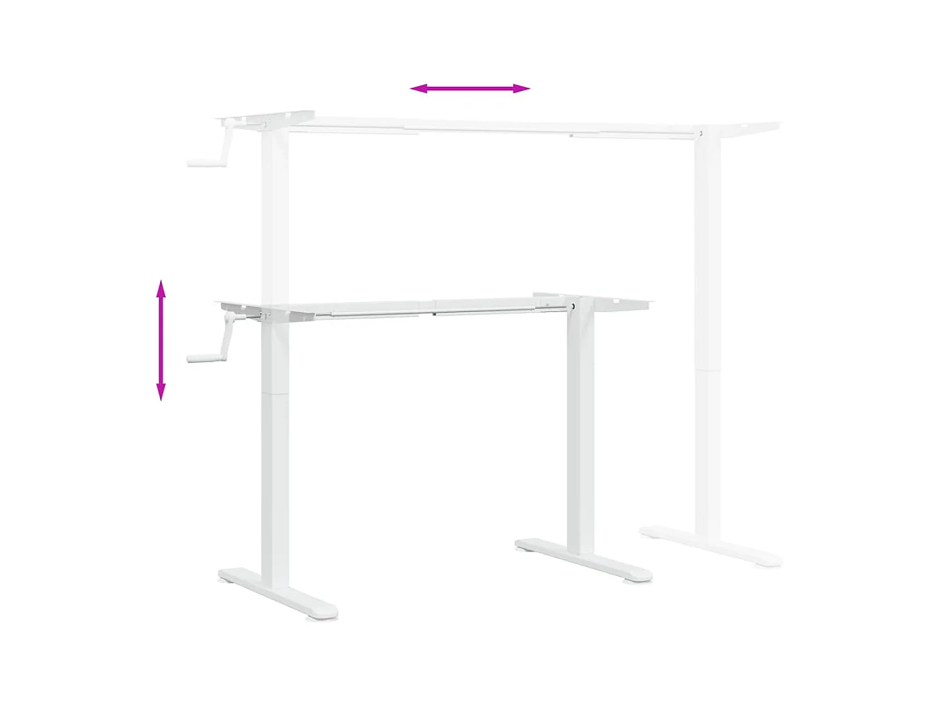 Cadre de bureau debout blanc (94-135)x60x(70-114) cm acier