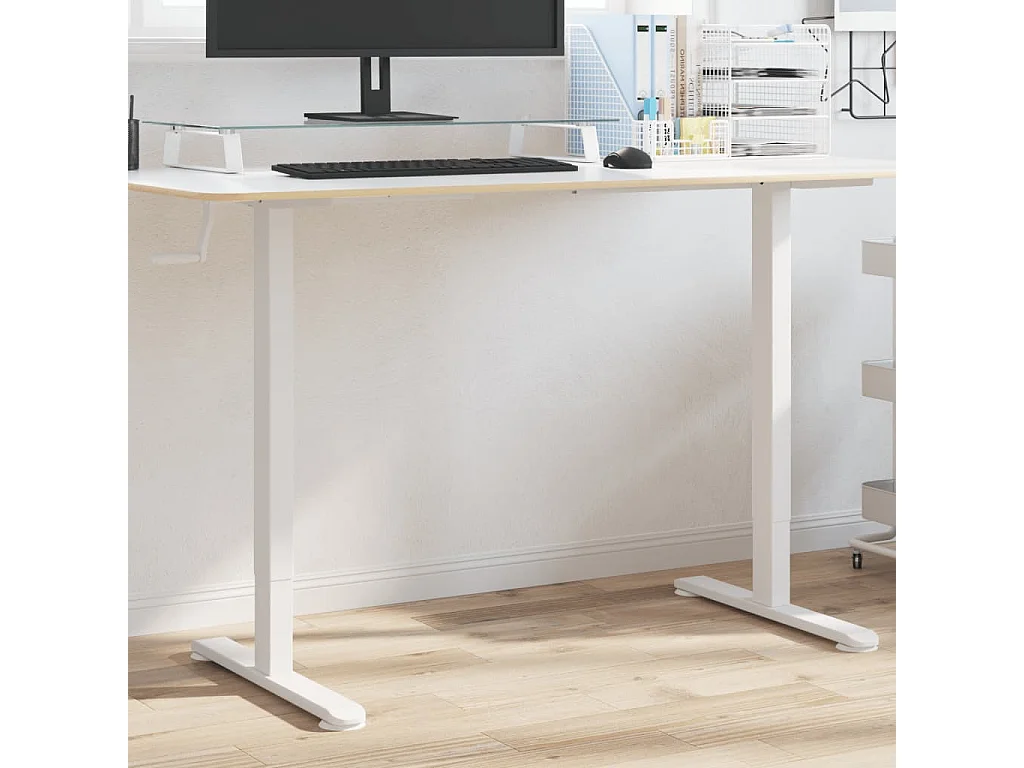 Gestell für Sitz-Steh-Schreibtische Weiß (94-135)x60x(70-114)cm