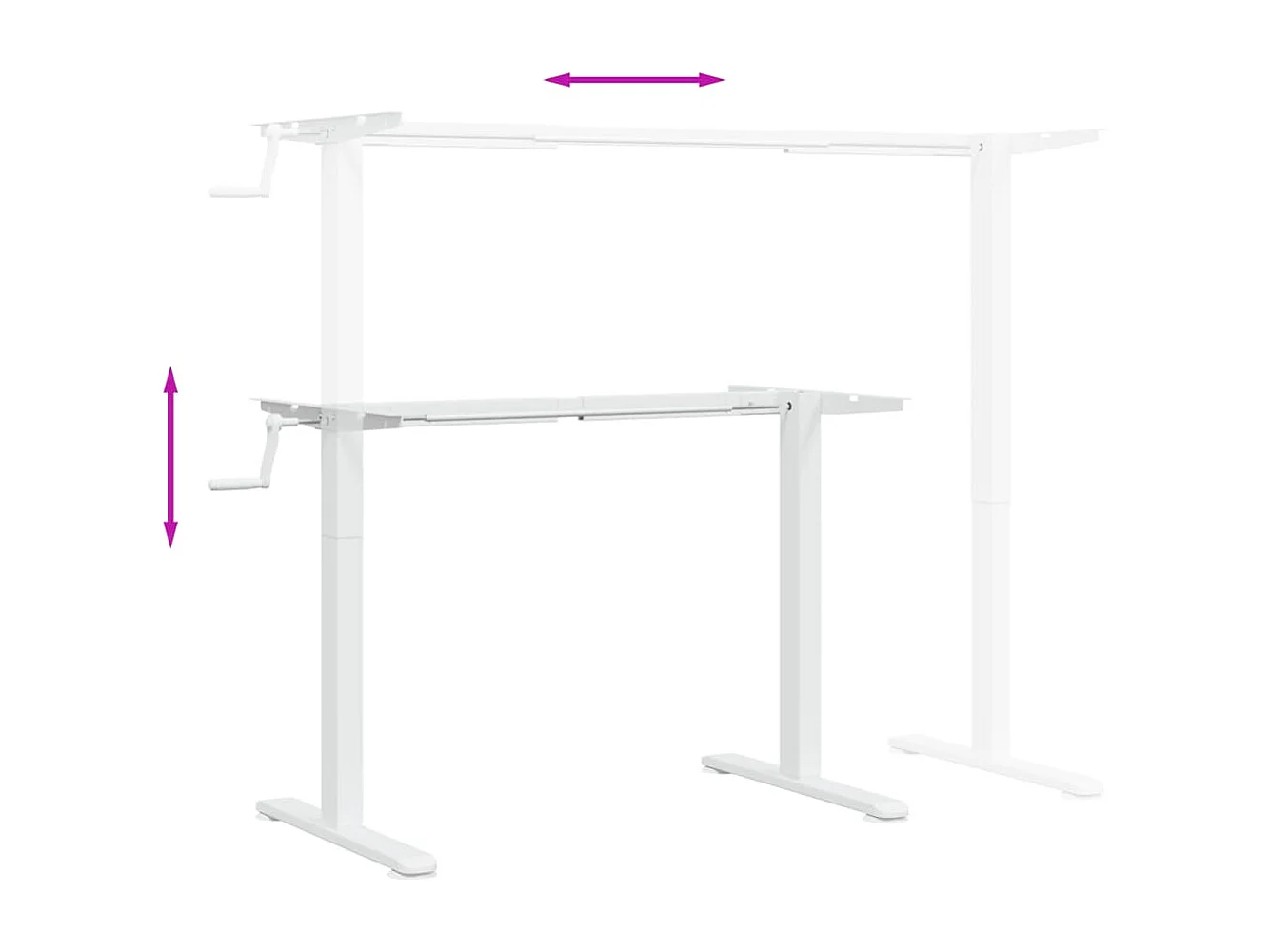 Gestell für Sitz-Steh-Schreibtische Weiß (94-135)x60x(70-114)cm