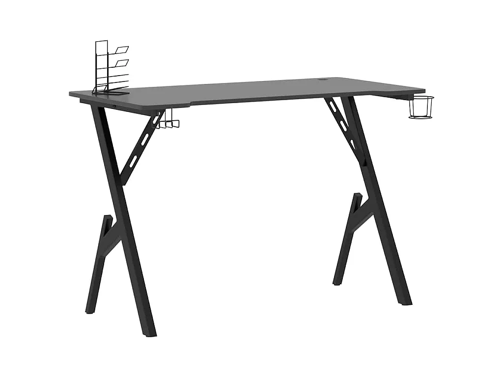 Scrivania da Gaming con Gambe a Y Nera 110x60x75 cm