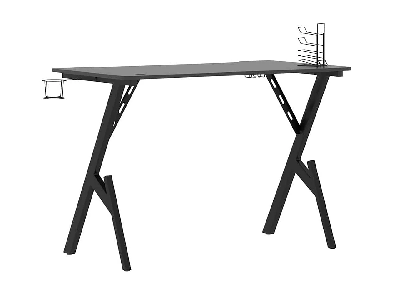 Scrivania da Gaming con Gambe a Y Nera 110x60x75 cm