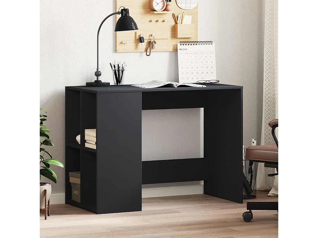 Bureau noir 102x50x75 cm bois d'ingénierie