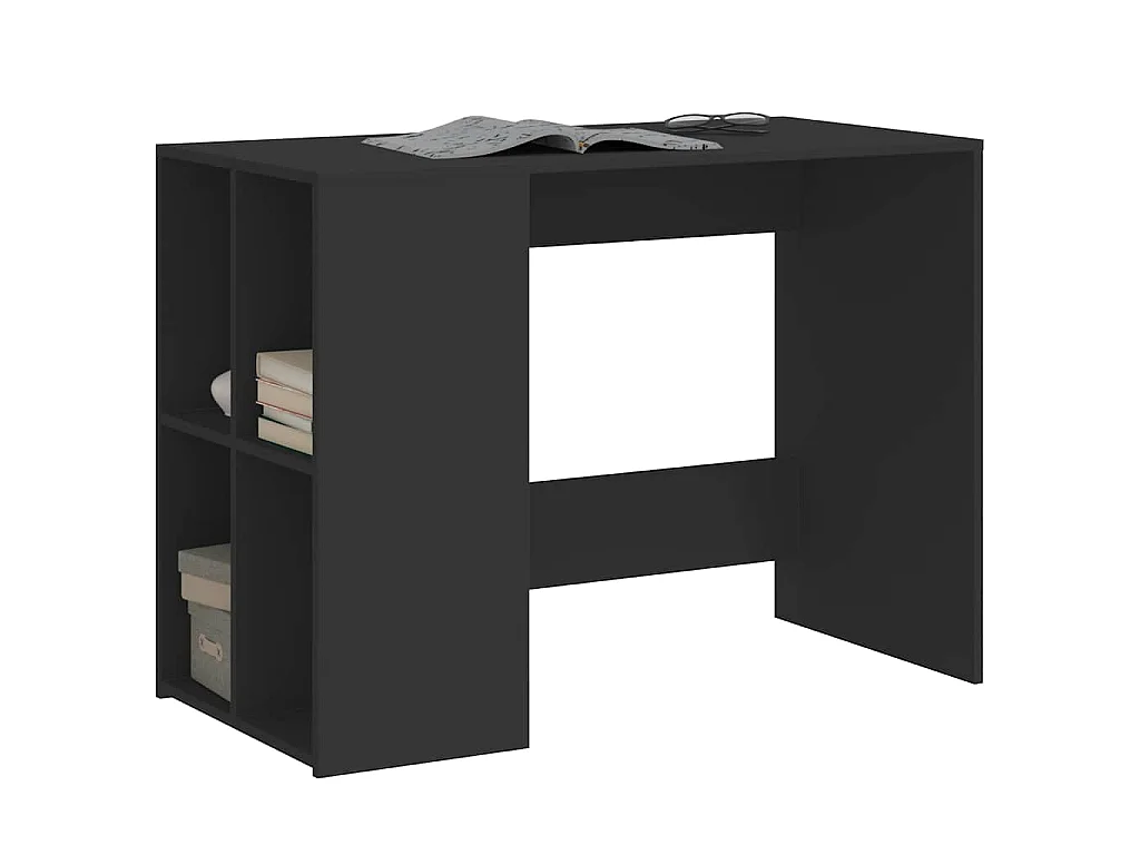 Bureau noir 102x50x75 cm bois d'ingénierie