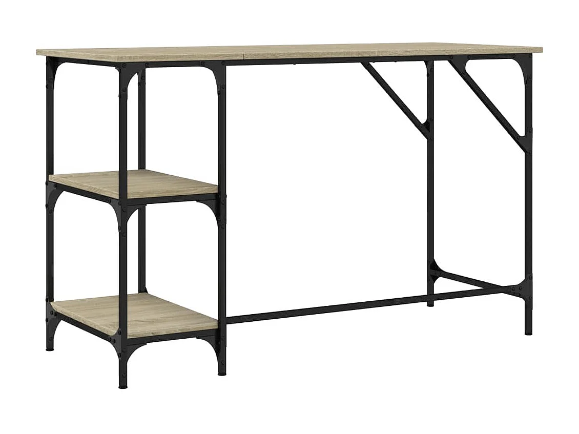 Bureau chêne sonoma 120x50x75 cm métal et bois d'ingénierie
