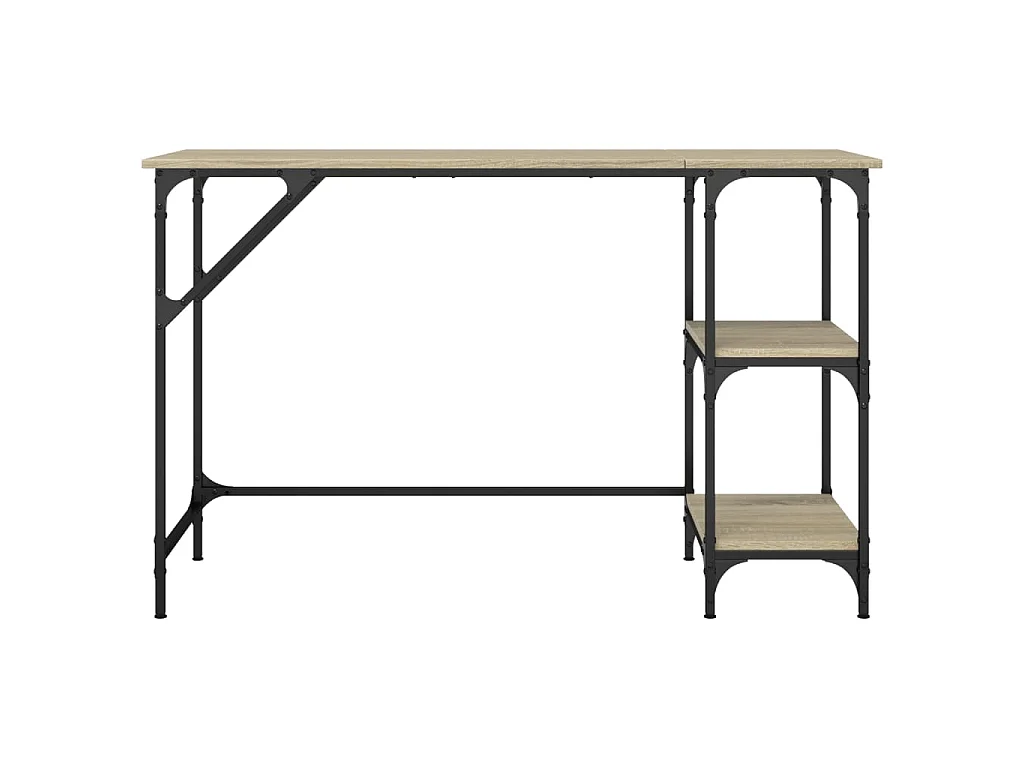 Scrivania Rovere Sonoma 120x50x75cm Metallo e Legno Multistrato