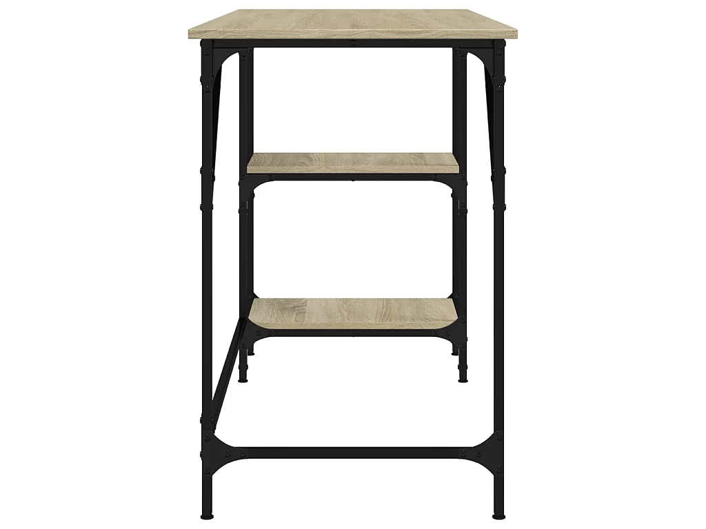 Scrivania Rovere Sonoma 120x50x75cm Metallo e Legno Multistrato