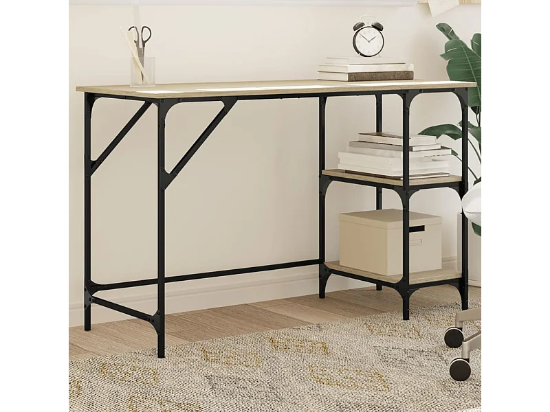 Schreibtisch Sonoma-Eiche 120x50x75 cm Metall Holzwerkstoff