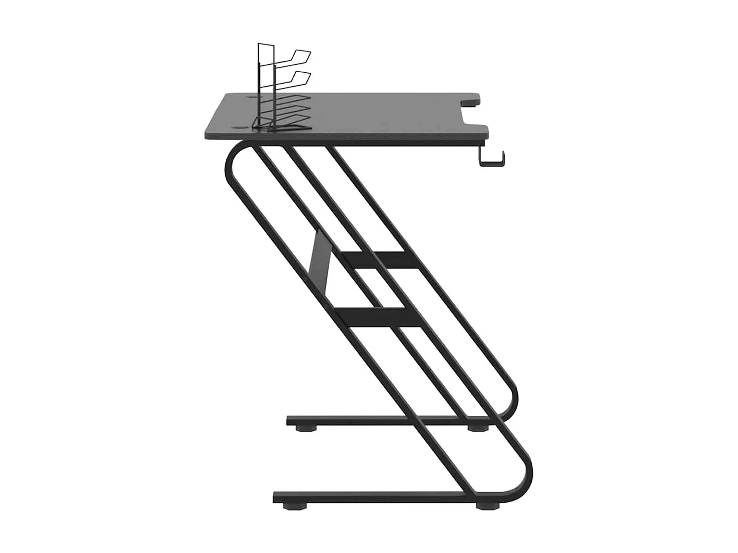 Gamingbureau met ZZ-vormige poten 90x60x75 cm zwart