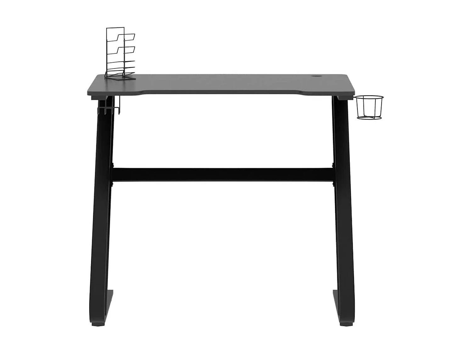 Bureau de jeu avec pieds en forme de ZZ Noir 90x60x75 cm