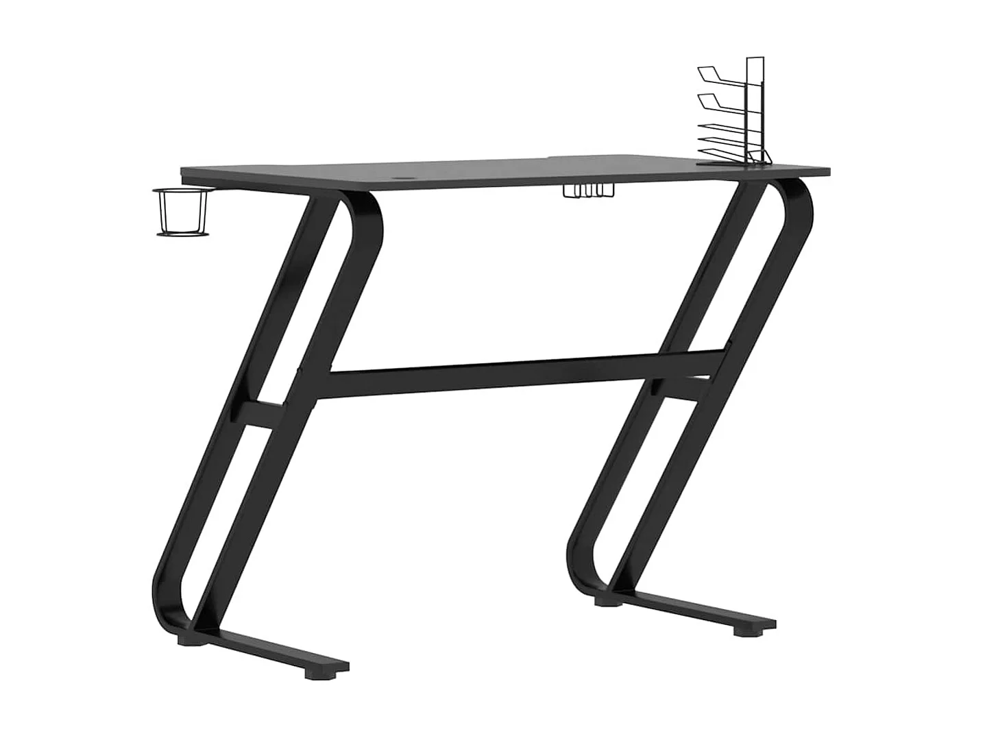 Bureau de jeu avec pieds en forme de ZZ Noir 90x60x75 cm
