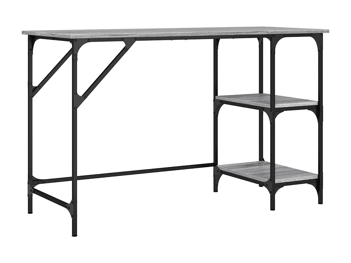 Bureau sonoma gris 120x50x75 cm métal et bois d'ingénierie