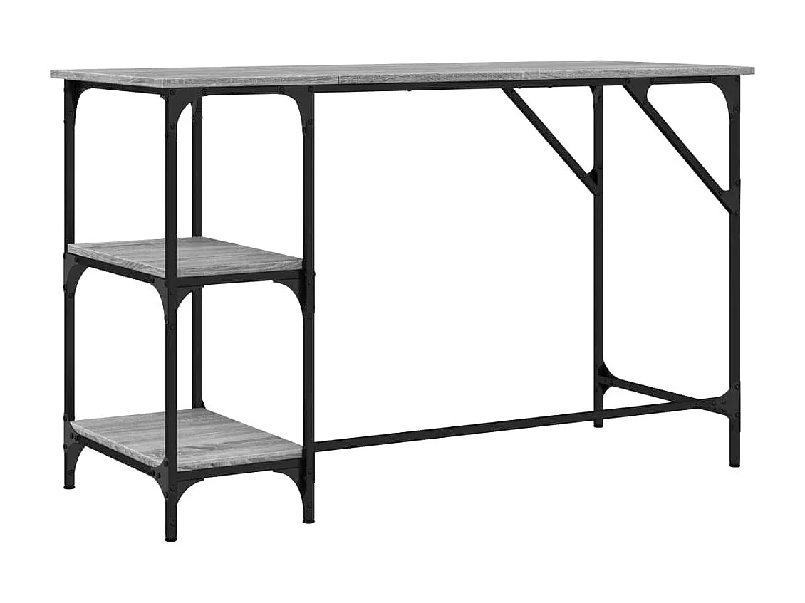 Bureau sonoma gris 120x50x75 cm métal et bois d'ingénierie
