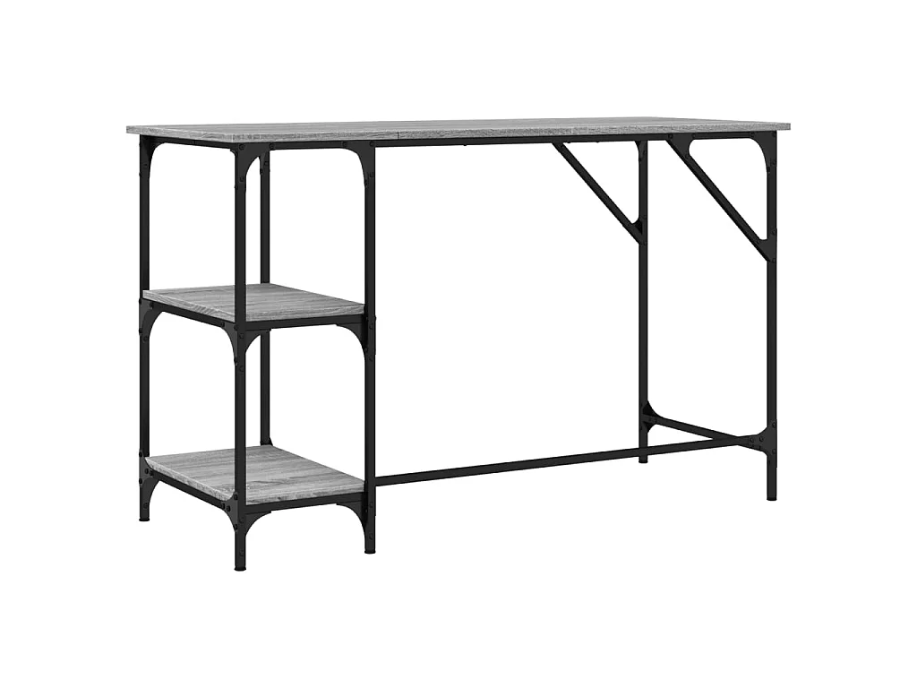 Bureau sonoma gris 120x50x75 cm métal et bois d'ingénierie