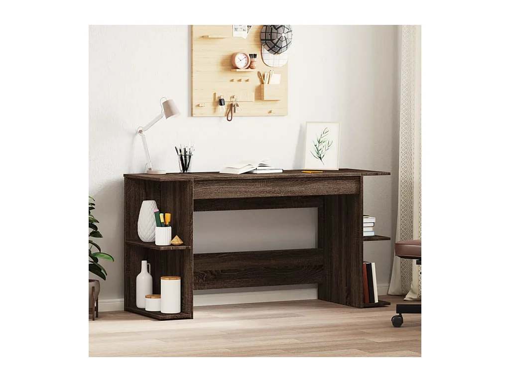 Bureau 140x50x75 cm bewerkt hout bruin eikenkleur