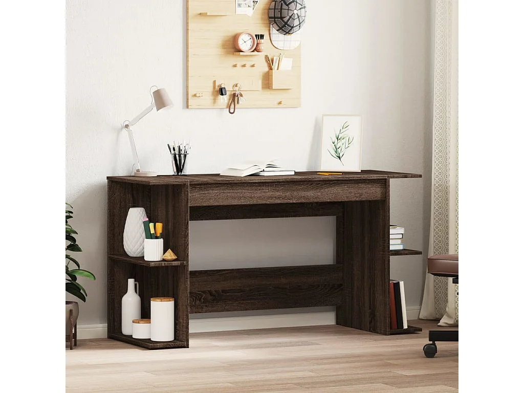 Bureau 140x50x75 cm bewerkt hout bruin eikenkleur