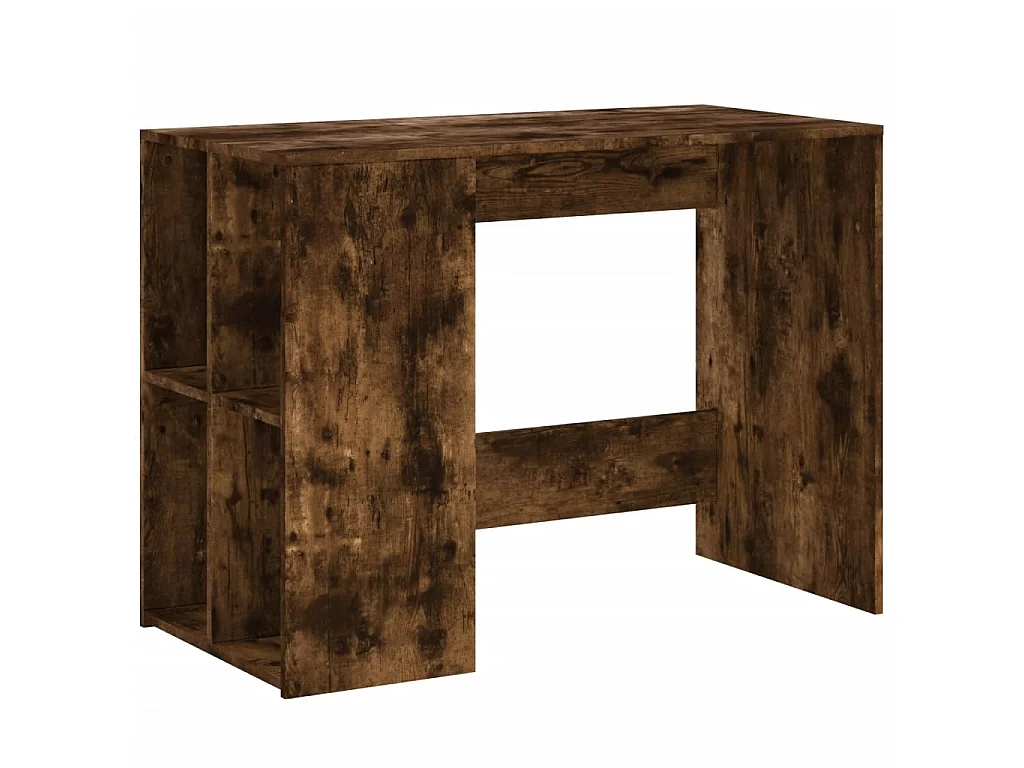 Bureau chêne fumé 102x50x75 cm bois d'ingénierie