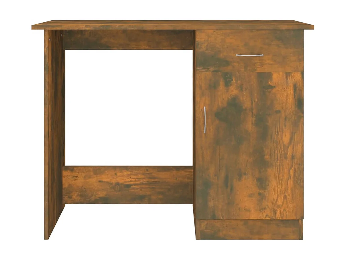 Bureau 100x50x76 cm bewerkt hout gerookt eikenkleurig