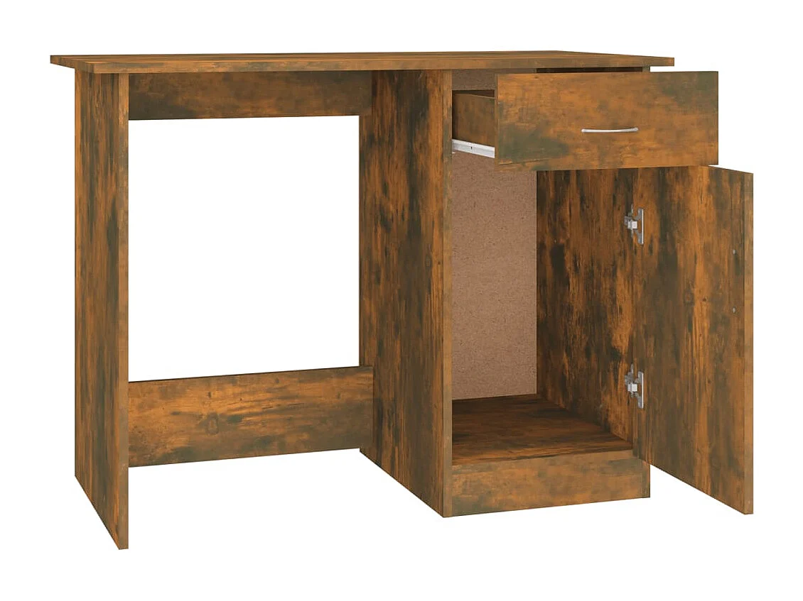 Bureau 100x50x76 cm bewerkt hout gerookt eikenkleurig