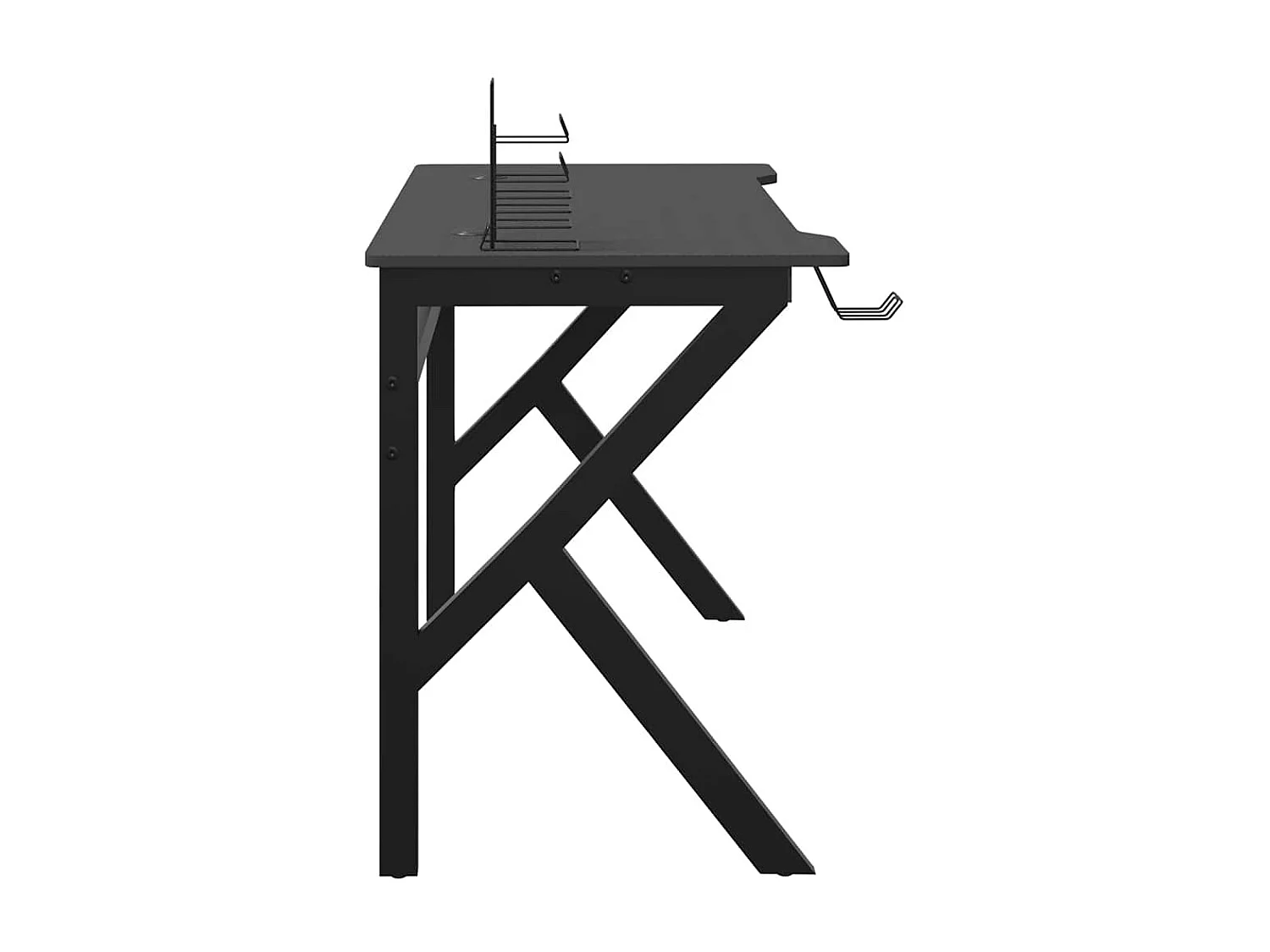 Bureau de jeu avec pieds en forme de K Noir 110x60x75 cm