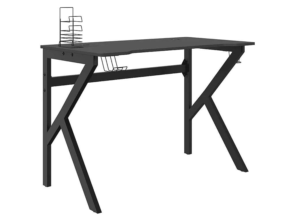 Gaming-Schreibtisch mit K-Gestell Schwarz und Rot 110x60x75 cm