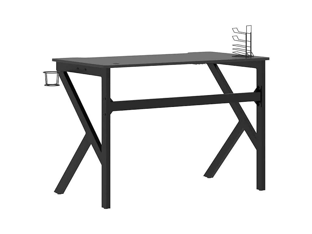 Gaming-Schreibtisch mit K-Gestell Schwarz und Rot 110x60x75 cm