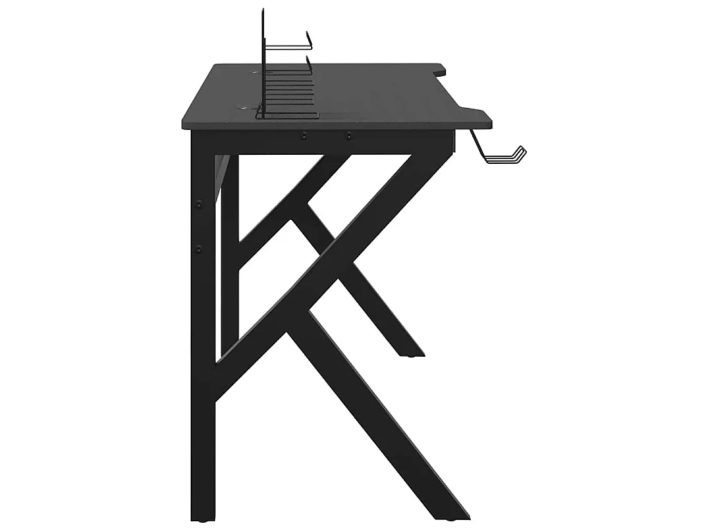Gaming-Schreibtisch mit K-Gestell Schwarz und Rot 110x60x75 cm