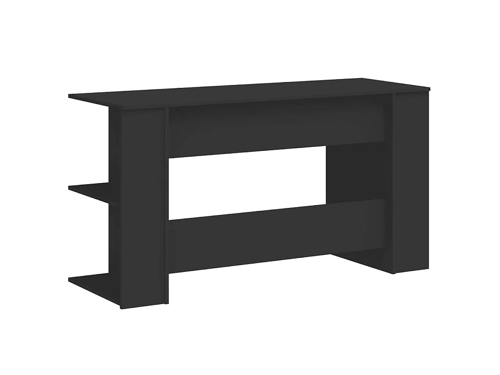 Bureau 140x50x75 cm bewerkt hout zwart