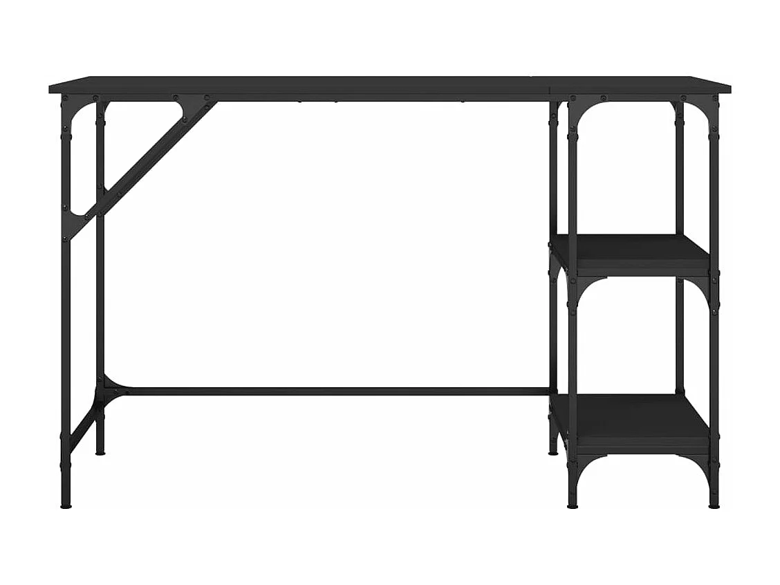 Bureau noir 120x50x75 cm métal et bois d'ingénierie