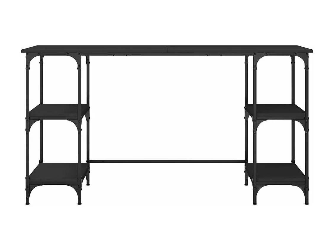 Schreibtisch Schwarz 140x50x75 cm Metall und Holzwerkstoff