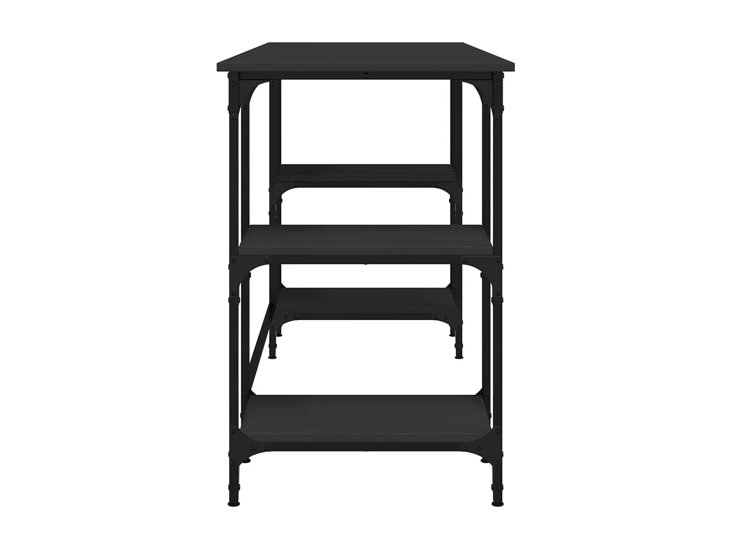 Bureau noir 140x50x75 cm métal et bois d'ingénierie