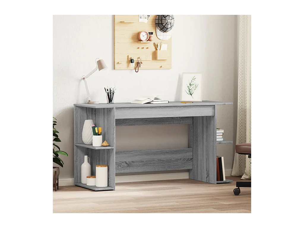 Bureau 140x50x75 cm bewerkt hout grijs sonoma eikenkleurig
