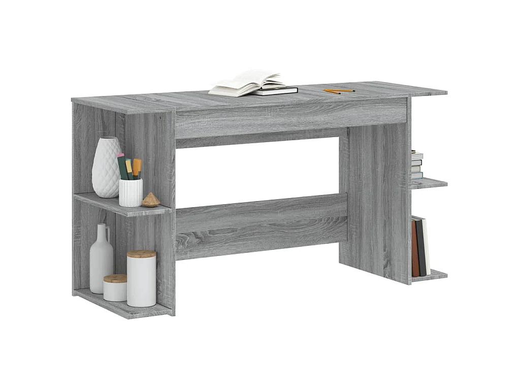 Bureau sonoma gris 140x50x75 cm bois d'ingénierie