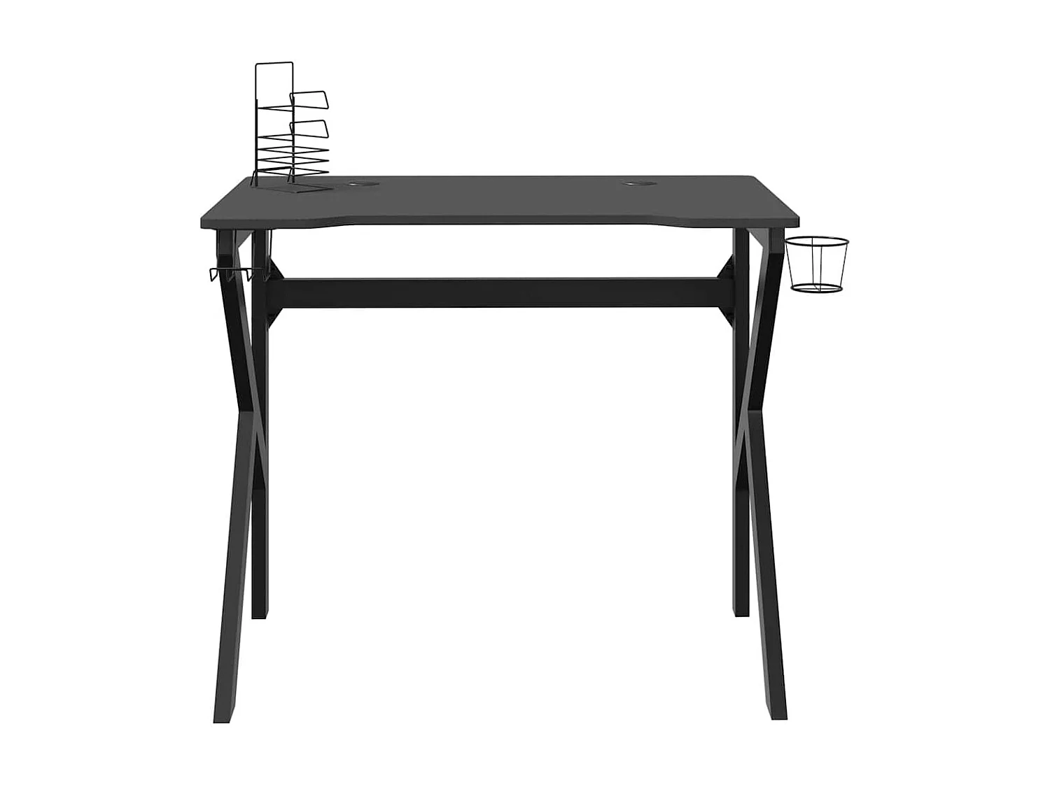 Gamingbureau met K-vormige poten 90x60x75 cm zwart